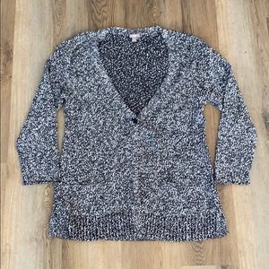 J Jill Black and White Cardigan